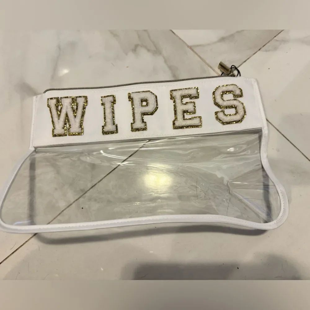 White and Gold Clear Women's cosmetic Bag #12